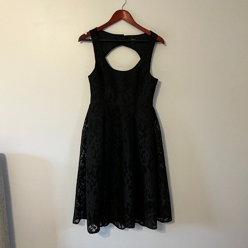 Lulu*s | Black Lace Midi Dress | Size L
